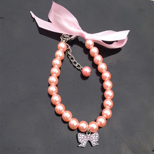 587813805 Dog Collar Rhinestone Pearl Necklace Diamond Pet Collars Mascotas Dog Accessories Leashes For Little Dogs Pet Supplies Cachorro