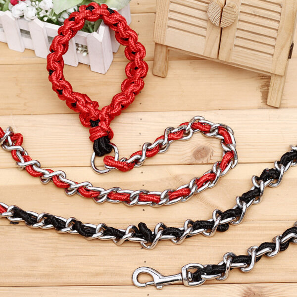 587690313 Anti-Bite Dog Chain Big Dog Traction Rope Golden Retriever Samoyed Husky Iron Traction Rope Pet Supplies