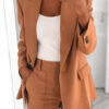 Ins Button Casual Suit Fashion Long-sleeved Lapel Blazer Jacket And Slim-fit Pocket Trousers For Women Clothing