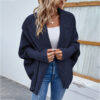 1d3904ff-0333-474c-92db-e07fb5e5f690.jpg New Loose Knitted Sweater Solid Color Bat Sleeve Large Lapel Cardigan Autumn And Winter Fashion Jacket For Women Clothing