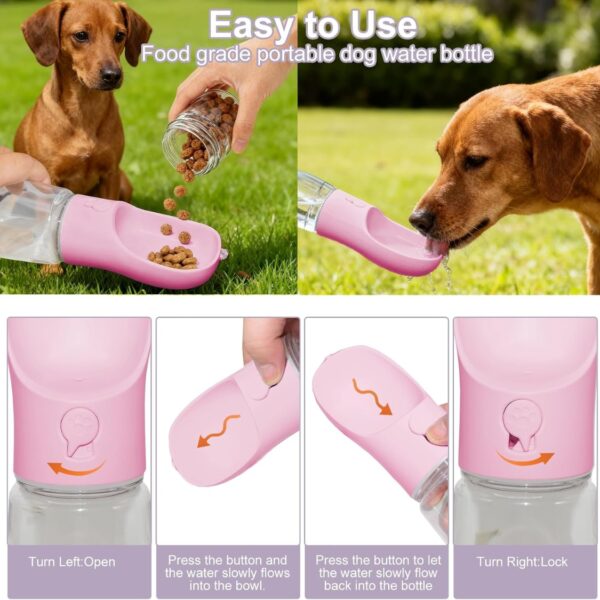 1e8bd90e-69f7-4008-b203-b42455ae7329.jpg Portable Dog Water Bottle With Food Container, Drinking Bottle For Travel 2 In 1 Dog Water Bowl, Leak Proof Pet Water Dispenser, BPA Free, Puppy Essentials, For Walking Hiking