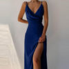 1f927b77-2371-4aca-9d26-28c2334714b4.jpg V-neck Slit Sling Dress Summer Fashion Sexy Slim Suspender Dresses For Women Clothing