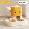 1fa71762-8bba-4226-a347-72aa20a67b96.jpg 2 In 1 Automatic Pet Feeder And Water Dispenser, Large Capacity 2300ML Feeder & 1000ML Water Bowl, Gravity Refill Anti Spill Stable Pet Food Water Bowl For Cats Dogs, Yellow Pink Green Available