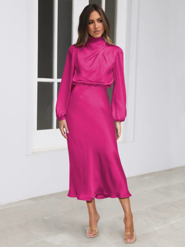 1ff6b83a-10e8-42e0-b011-83c40a4813a0.jpg Elegant Temperament Long-sleeved Dress Satin Halterneck Formal Evening Dresses Women Clothing