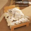 587634343 Cat Bed Universal Pet Bed Pet Nest Dog Nest Removable Solid Wood Bed Cute Kitten Princess Bed Pet Supplies