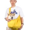 Crossbody breathable dog folding pet bag with large capacity pet supplies portable cat bag for outdoor use
