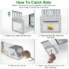 21890116-a448-4118-82e0-cc8e53f0b4ff.jpg 2Pcs Humane Mouse Trap Cage No Assembly Need Automatic Continuous Rat Trap With Single Way Door Reusable Catch And Release Live Cage Trap For Rodents Moles Voles Mice For Spring Summer