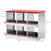 21aa9c94-c04c-46b4-8792-572f7ce2c527.jpg 6 Compartments, 84x43x62, Sloping Roof, Disassembled, Iron, Red