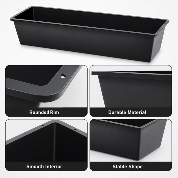 4-piece Dual-purpose Plastic Livestock Feed Trough Suitable For Daily Feeding Of Horses, Goats, Pigs And Other Animals Widely Adaptable To Home Backyards, Pastoral Fences, Livestock Sheds And Other