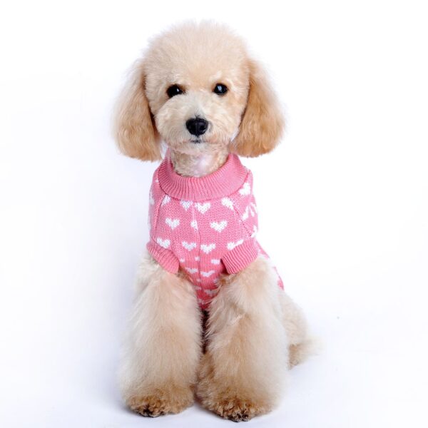 Autumn And Winter New High Quality Pet Sweater Cute Heart Pattern Dog Clothes Pet Supplies