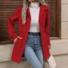 2463f298-c469-4be9-bf59-561c16448310.jpg Elegant Single-breasted Woolen Coat Buttons Lapel Mid-length Jacket Temperament Commuter Outwear Clothing For Women