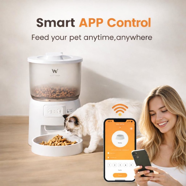 24f843e0-7eb5-49e1-b683-e52f26302457.jpg Smart Pet Feeder 3L Automatic Food Dispenser For Cats, Dogs Small Pets Indoor, Timed And Quantitative Dry Food Cat Feeder Kibble, Feeding