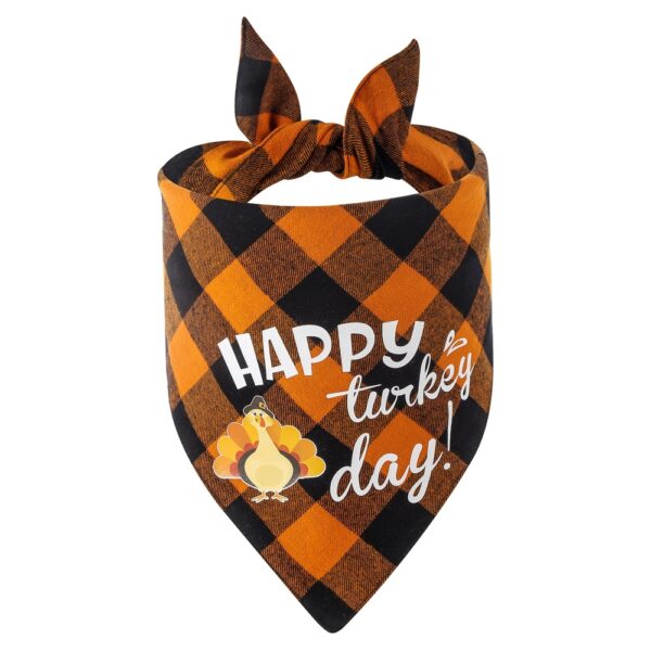 Tanpopo Cotton Plaid Thanksgiving Pet Bandana Pet Scarf Pet Bib