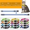 12 Pack Reflective Breakaway Cat Collars With Bells,Safety Buckle Kitten Collar, With Name Tag, Adjustable,Ideal For Girl Cats Male Cats