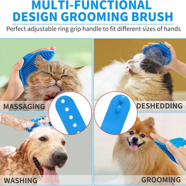2601ded1-e05d-41c8-a5b9-1121f1ba17d2.jpg 6PCS Dog Bath Brush Dog Toothbrush Adjustable Handle Shampoo Brush Scrubber For Short Long Haired Dogs Cats Effectively Solve Odor Stain Removal Problems