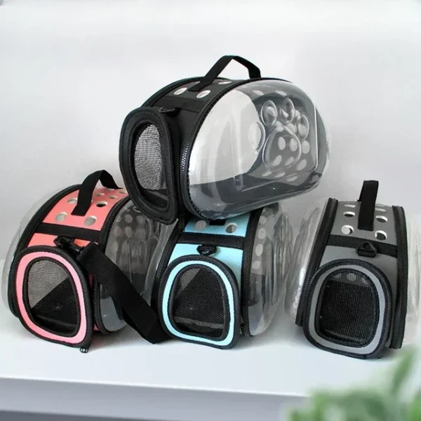587813696 Pet Cat Carrier Bag Foldable Transparent Cage Portable Travel Breathable Cat Transport Bag Basket Backpack Handbag Pet Supplies