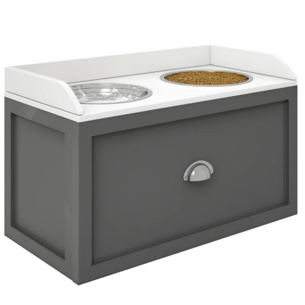 26c5bd8f-7ad1-4763-8736-b93cefbd6e68.jpg Pet Feeding Station Pet Dish Bowl Set With Storage, 2 Elevated Dog Bowls For Large Sized Dogs, Gray