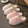 27645f0d-0587-44e6-8b33-fa4da3b66f43.jpg Ins Plush Striped Slippers Winter Warm Letter Embroidered Shoes Fashion Floor Bedroom Home Slipper For Women Men Couples