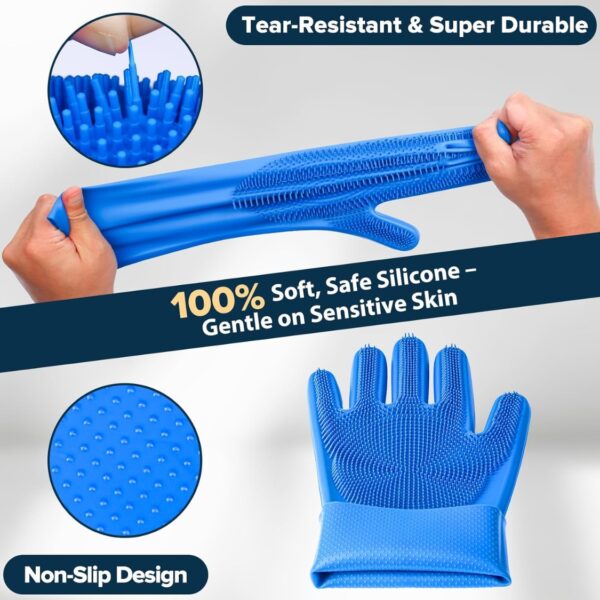 280d2062-7259-48d2-95fb-4f96876fccda.jpg 6PCS Grooming Bath Supplies For Dogs, Cats Dog Washing Gloves Dog Bath Brush Dog Shower Brush Pet Grooming Gloves Dog Grooming Kit Pet