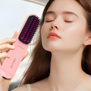 28524342-781c-4a91-a7b5-980fff0c9548.jpg Portable USB Rechargeable Cordless Men Beard Hair Straightener Brush Mini Wireless 2 In 1 Woman Hair Straightener Comb