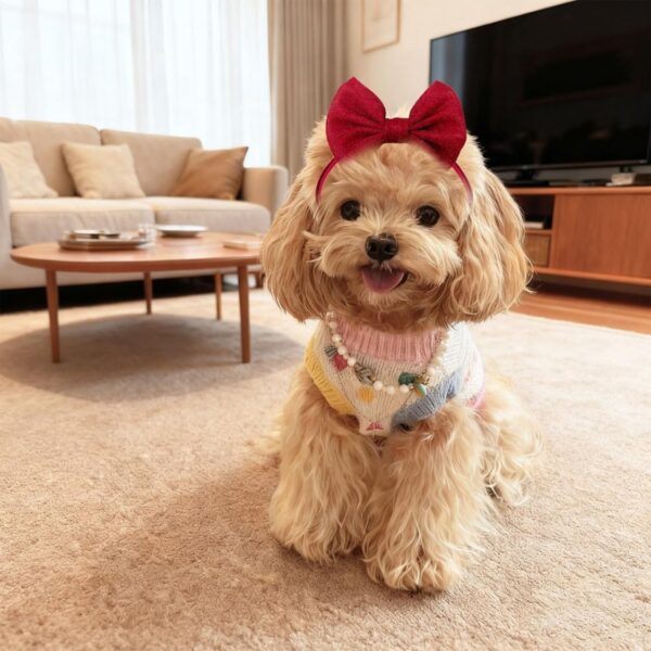 28dcd3e9-9f0c-4dcd-adc2-bd731f944713.jpg 4Pcs Dog Hair Bow Headband For Small Medium Dogs, Adjustable Pet Dog Hair Bow Headband For Pets Puppy Cats Grooming Accessories