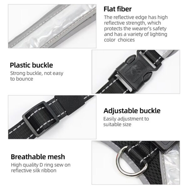 587637210 Pet supplies: explosion - proof, flushable, 8 - gear, color - changing LED, chest braces, clothes and collars with traction.
