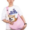 Crossbody breathable dog folding pet bag with large capacity pet supplies portable cat bag for outdoor use