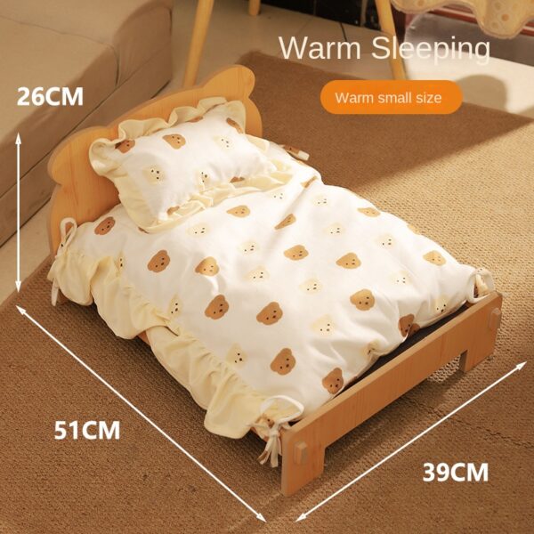 587634347 Cat Bed Universal Pet Bed Pet Nest Dog Nest Removable Solid Wood Bed Cute Kitten Princess Bed Pet Supplies