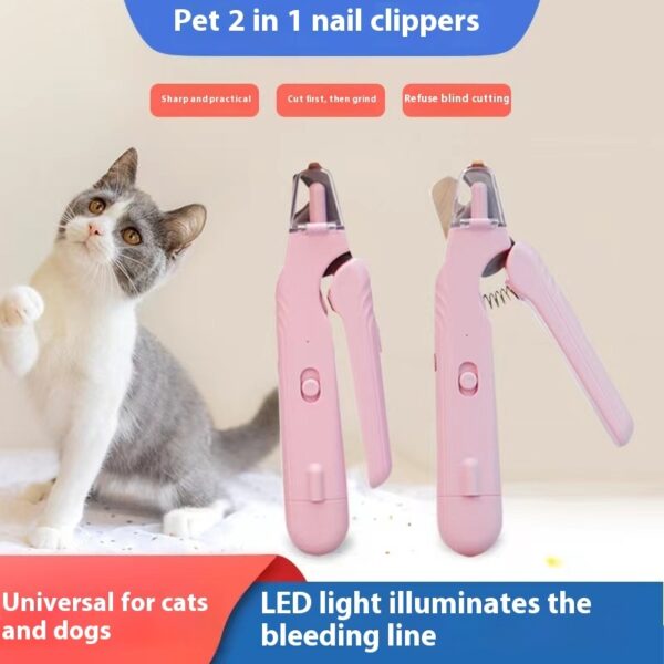 2a2955c6-4733-4629-8772-a7774ddcc7ef_trans.jpeg 2 In 1 Pet Nail Clippers With Led Light Dog Cat Special Blood Line Scissors Multifunction Animals Paw Nail Trimmer Pet Supplies