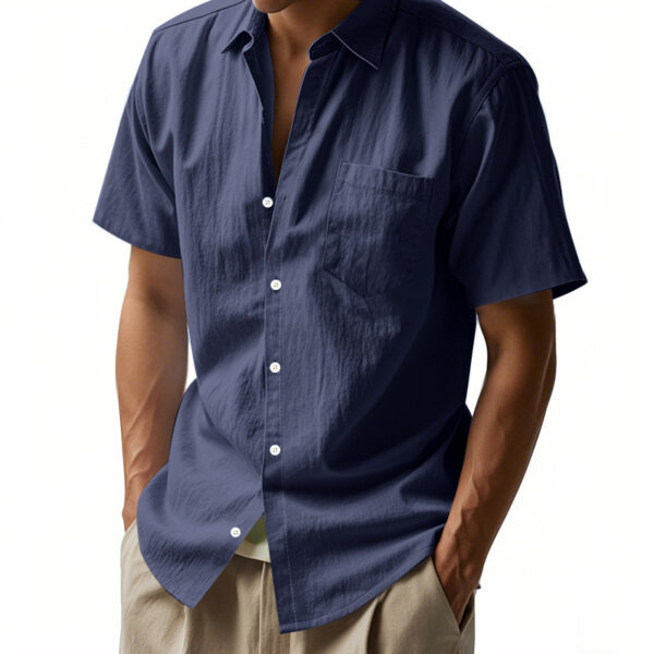 2a47bbea-dfc2-40ca-88f0-38d1064cc67c.jpg Solid Color Linen Shirt Short Sleeve Men