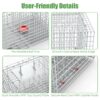 2ad38c4c-6e0e-4a46-a3f1-ff2908e4d233.jpg 1Pc Humane Cat Trap Cage With Gloves Catch Release Live Animal Rodent Cage Collapsible Galvanized Wire For Raccoons Beavers Groundhogs Foxes Armadillos