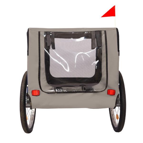 2b3fff75-1514-435d-ac59-68b3a028f398.jpg Dog Bike Trailer - Folding Pet Trailer Car For Bicycle, Folding Pet Carrier With 20 Inch Wheels, 2 Entrances, Safety Flag, Easy To Connect & Store