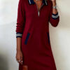 2d562392-e89b-403e-a25a-9561ec6b44f2.jpg Casual Sports Dress Fashion Lapel Zipper Pockets Long Sleeve Dresses For Women Clothing