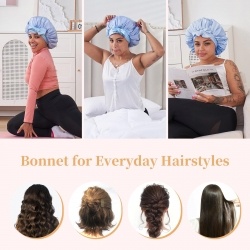 2eb9c462-0de2-40c6-9704-52e277de4c27.jpg Silk Bonnet For Sleeping Women, Satin Hair Bonnet For Sleeping For Wavy Curly Natural Hair Women Men