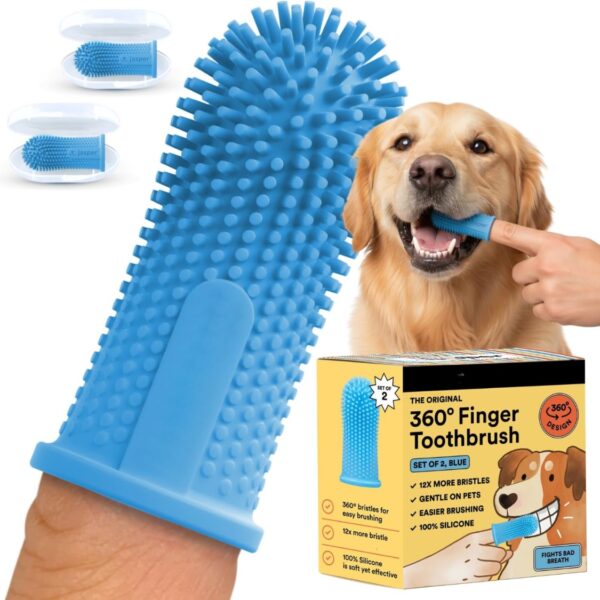 2eefc32f-1bae-4e16-9970-1d28da79efe3.jpg Dog Toothbrush, 360 Dog Tooth Brushing Kit, Finger Toothbrush, Cat Tooth Brush, Teeth Cleaning, Pet Tooth Brush For Small Large Pets