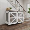 30cd5535-2414-4640-9b85-fa01c6d57e91.jpg 47.2 Mobile Dog Crate With Flip-Top Feeding Door, Dual-Access & 5 Caster System 2 Locking, Side Hooks - Multi-Functional Pet Kennel,double Dog Crate Furniture