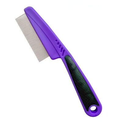3195e045-f767-44dc-b2aa-e108de0e217d.jpg Comb With Rubber Handle, Flea And Tick Combs For Dogs Cats, Fine Tooth Dog Comb For Grooming