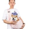 Crossbody breathable dog folding pet bag with large capacity pet supplies portable cat bag for outdoor use
