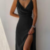 35287ece-be40-4223-ae71-2045500ca577.jpg V-neck Slit Sling Dress Summer Fashion Sexy Slim Suspender Dresses For Women Clothing