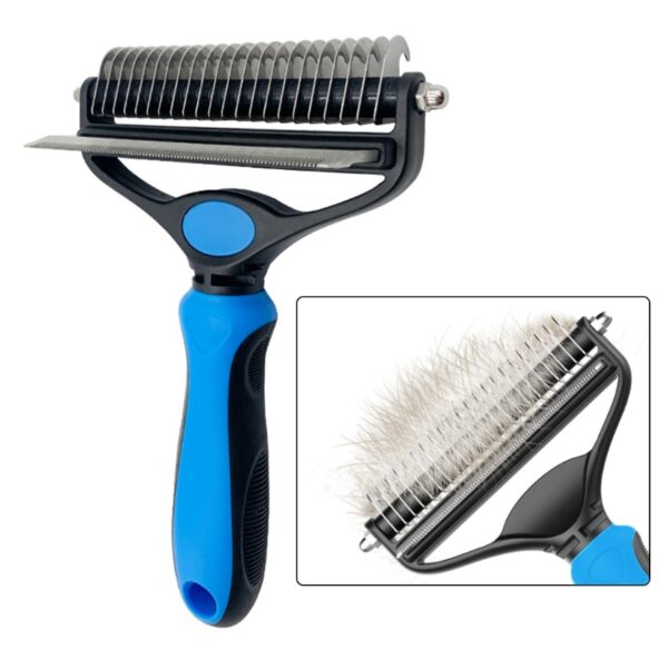 New pet dual use two-in-one knot combing artifact beauty cleaning hair removal knife comb pet comb supplies