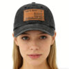 2pcs I FIX Black Hat For Men Women, Adjustable Embroidered Wash Cotton Baseball Cap