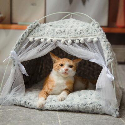 587814564 Cat Nest Summer Cat Tent Cat House Semi enclosed Pet Bed Four Seasons Dog Nest Villa Bed Supplies