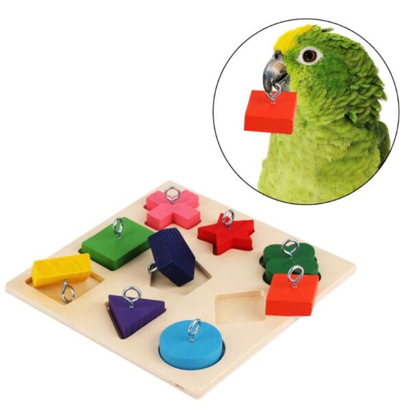 587814440 Pet Educational Toys Parrot Interactive Training Colorful Wooden Block Birds Puzzle Supplies DIY Toy Accessories