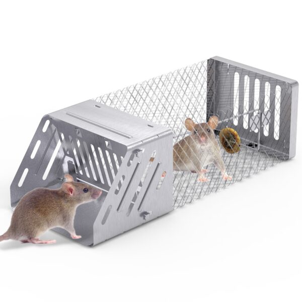 370c5aea-96c7-4efa-b29e-a837f275722f.jpg 1Pc Automatic Continuous Rat Trap Single Door Mouse Cage Humane Live Animal Trap Cage Indoor Outdoor For Small Rodents Mice Voles