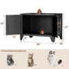 371c59c0-92b5-48a8-965d-a655778082b1.jpg Metal Cat Litter Box Enclosure, Modern Hidden Litter Box Furniture Indoor Pet House, Freestanding Cat Washroom Cabinet Fits Most Standard Litter Boxes, Black Decorative Pet Side Table For Home