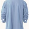 New Solid Color Long Sleeve Shirt Casual Stand Collar Shirt For Men