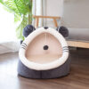 Winter pet cat house with velvet