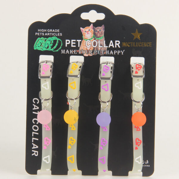 587814181 Pet Collars Cat and Dog Luminous Bell Collars Adjustable Rubber Luminous Dog Walking Supplies