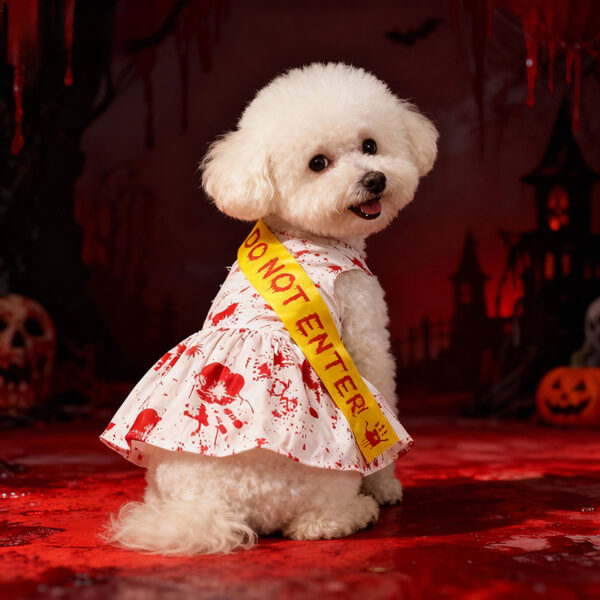 587692322 Pet Halloween Bloody Seal Four-Legged Dress for Dogs, Pet Clothing