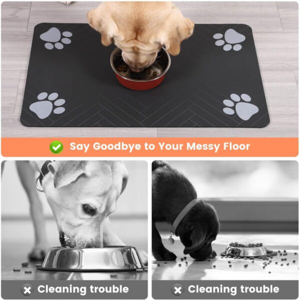 38f928c7-0529-42c2-b3ae-b5854b3cdb3f.jpg Pet Feeding Mat Absorbent Pet Placemat For Food And Water Bowl With Waterproof Rubber Backing Quick Dry Water Dispenser Mat For Dog And Cat